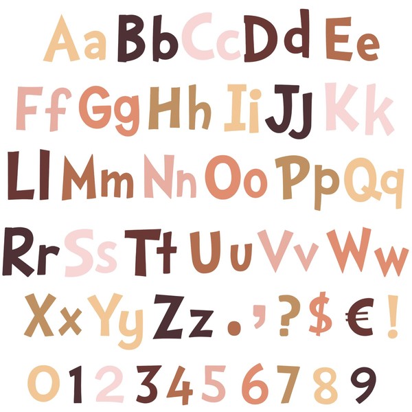 268 Pcs 5 Inch Colorful Bulletin Board Letters Combo Set,