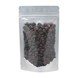 AwePackage High Barrier 16 oz SILVER/CLEAR Foil Stand up Coffee Zipper Pouch Bag with Valve (50 Pack)