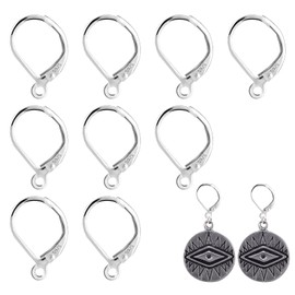 Girihe 10 PCS Sterling Silver Earring Hooks, 925 Silver Earrings DIY Earring Making Supplies, Sterling Silverr Earringg Hooks 925 for Women DIY Jewelry Making Crafts Crochet Stitch Maker Supply