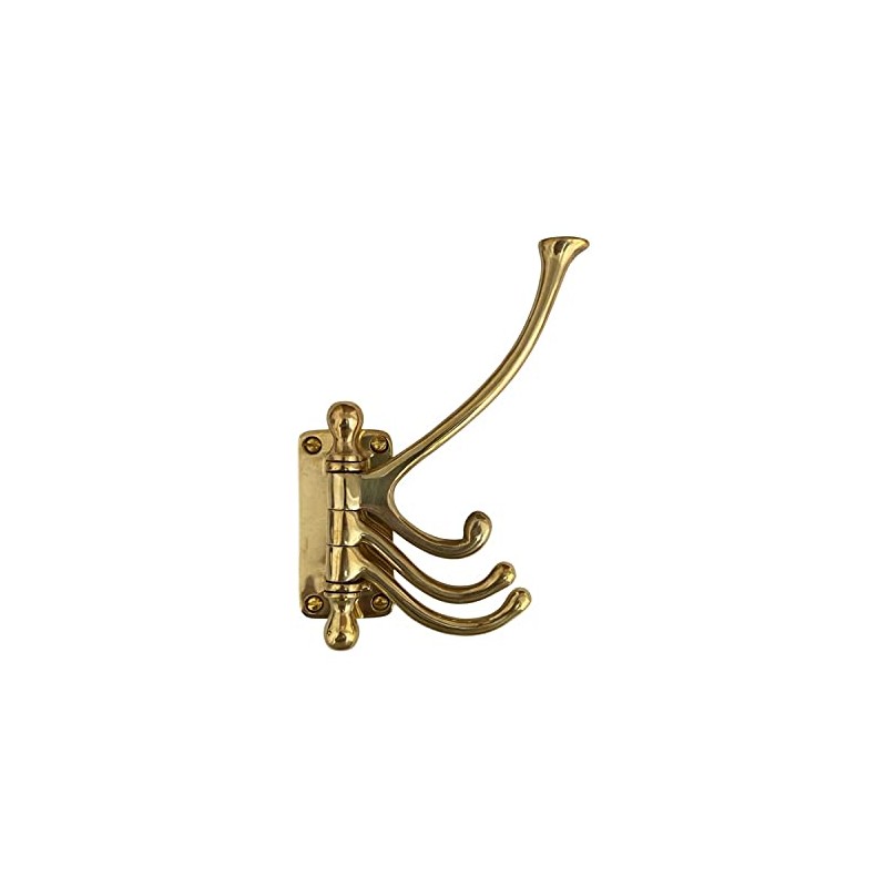 The King's Bay Three Arm Swivel Coat Hook in Polished