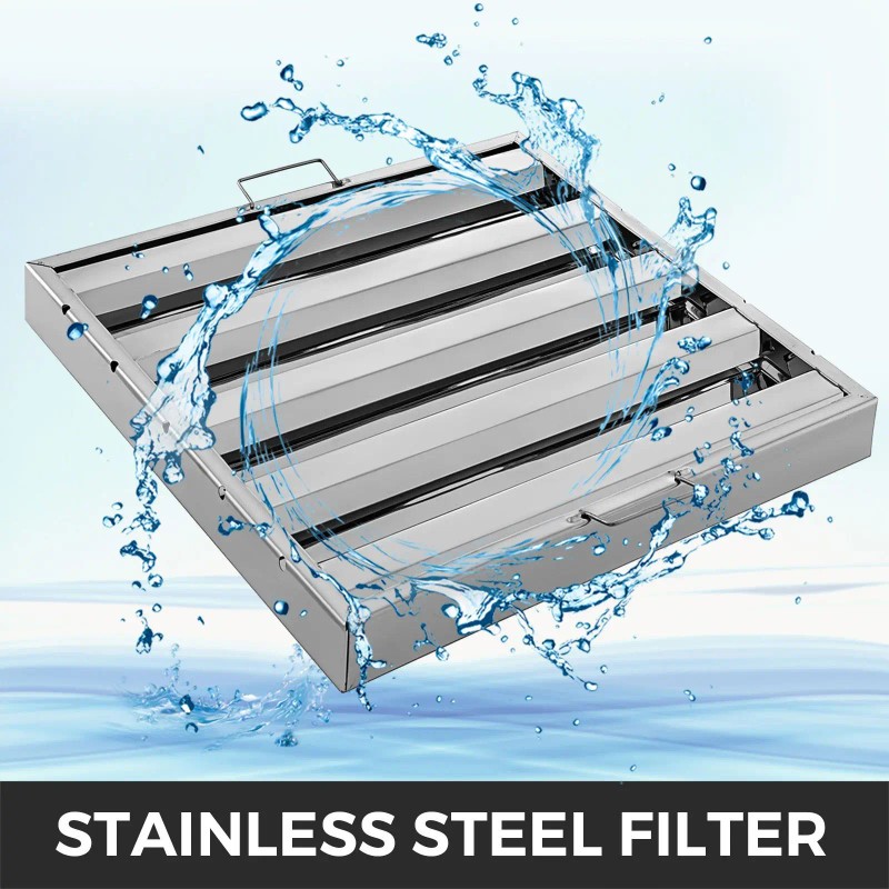 Pack 6 Commercial Hood Filters 430 Stainless Steel 19.5W X