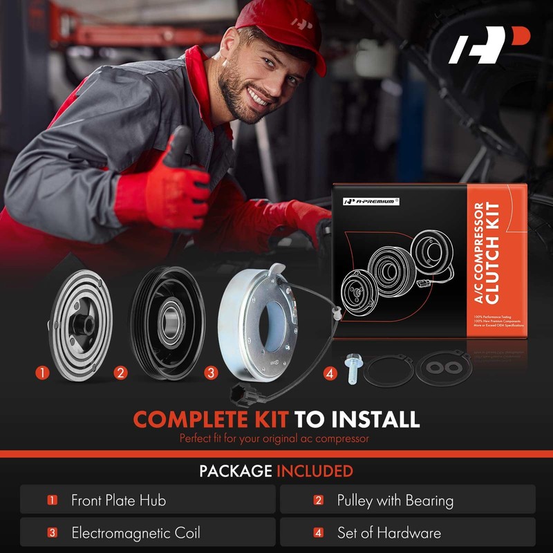 A-Premium Air Conditioner AC Compressor Clutch Kit Compatible with Nissan