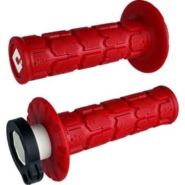Generic ODI V2 Lock ON Rogue Shock Absorbing Motorcycle Grips Dirtbike Offroad MX for 2 & 4 Stroke Twist Throttle 7/8"" Handlebars RED USA Made