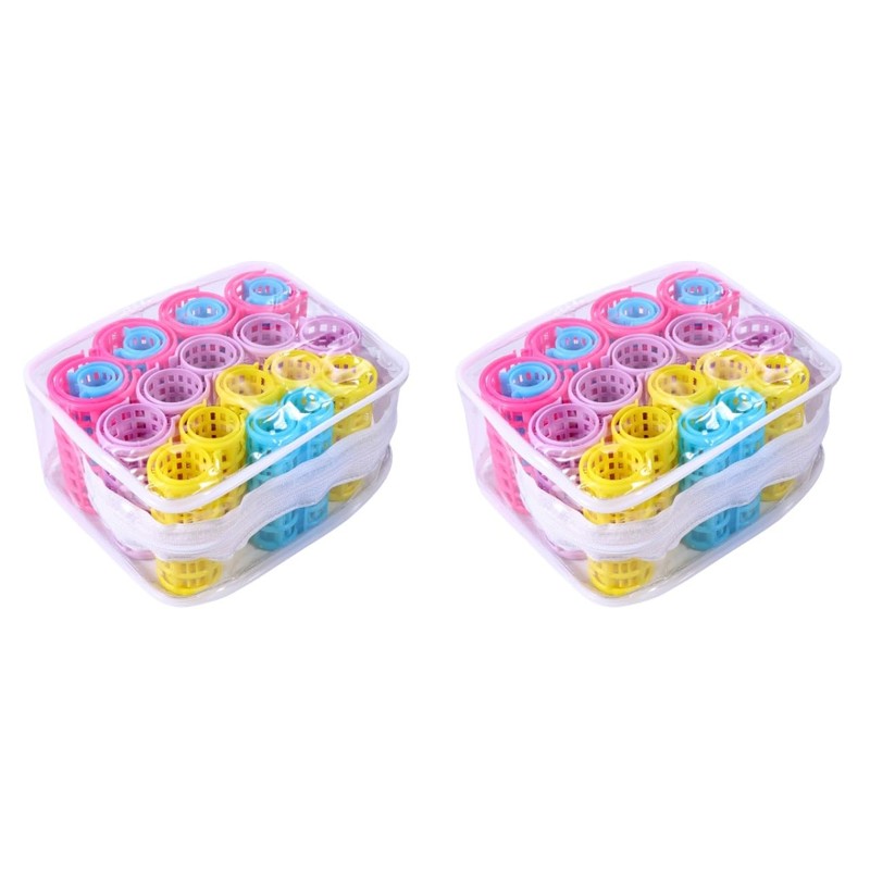 Baluue 40 Rodillos Para Cabello Plástico Multicolor 2.75X1.61X2.99In Rulos Sin