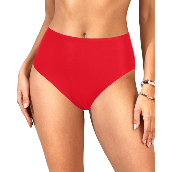High Waisted Bikini Bottoms - Women's Full Coverage Bathing Suit