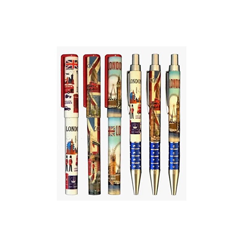 Souvenirs 6 Pieces London Pens - Famous London Iconic Picture