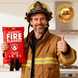 QIANZIEA Fire Blanket,4 Pack,40"x40" Fire Blankets Emergency for Home and Kitchen