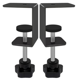 Jhanw 2-Pack Heavy Duty Adjustable C-Clamp with M8(0.31") Screw Hole - Steel Desk Clamp for Lamp, Microphone, Light Poles & Table | Multi-Purpose Clamps for Secure Mounting