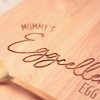 eBuyGB Engraved Breakfast Board, Mummy's Eggcellent Egg's, Egg & Soldiers