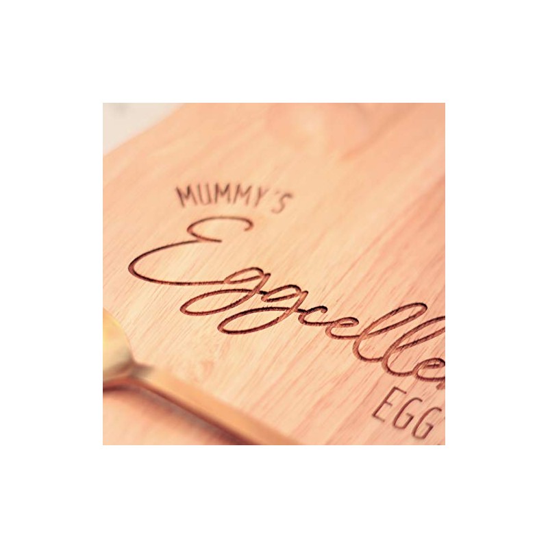 eBuyGB Engraved Breakfast Board, Mummy's Eggcellent Egg's, Egg & Soldiers