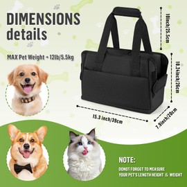 Likesing Dog Carrying Bag, Dog Purse Carrier for Small Dogs Sling Tote, Expandable Soft Pet Dog Carrier Bag for Under 15LB Cat Puppy, Dog Purses for Women Traveling or Gifts for Friends
