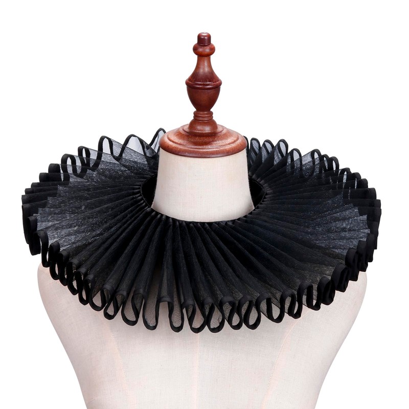 RAINDEWLL Clown Jester Collar Detachable Elizabethan Victorian Neck Ruffle Collar