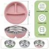 Nuogo 1 Pcs Stainless Steel Baby Suction Plates with Removable