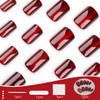 OUDQFCJ 24 Stück Weinrot Press on Nails Kurz, Eckig Nägel
