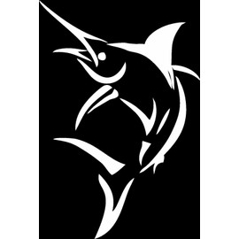 MARLIN FISHING STICKER DIE CUT WHITE CAR WINDOW BUMPER DECAL