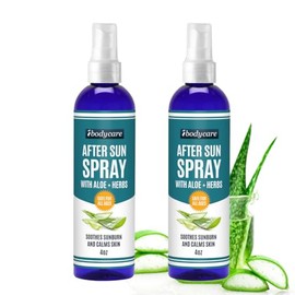 ibodycare After Sun Spray with Aloe Vera and Vitamin C, Hydrating Mist with Calendula, Comfrey and Arnica, Travel Size Cooling Spray for Sunburn Relief, 4 oz, 2 Pack
