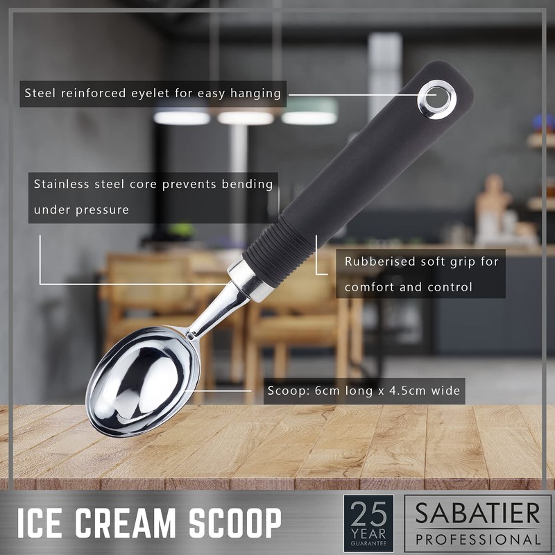 Sabatier Professional Ice Cream Scoop - EasyTo Use Spoon. Strong