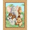 Veedaf 36" Fabric Traditions Panel - Jungle Babies Patty Reed Nursery Baby Wallhanging