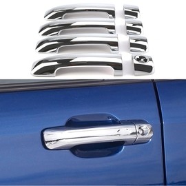 AUCERAMIC Chrome Door Handle Covers for 2007-2019 Toyota Tundra Crew Max Cab with Driver Keyhole 2 Door 4 Door