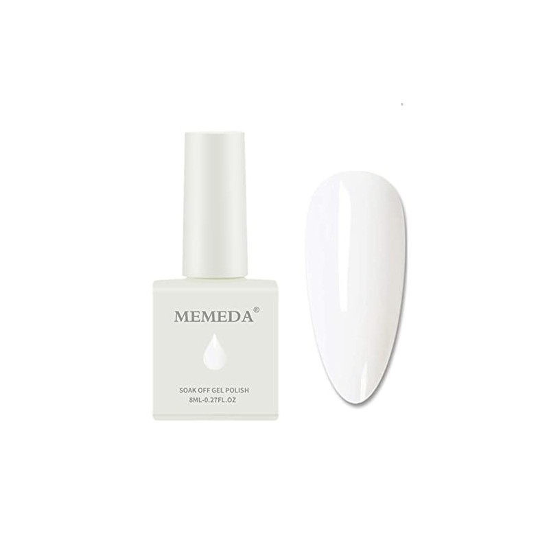 MEMEDA Esmalte de gel para uñas, Milky White, 7.4 ml