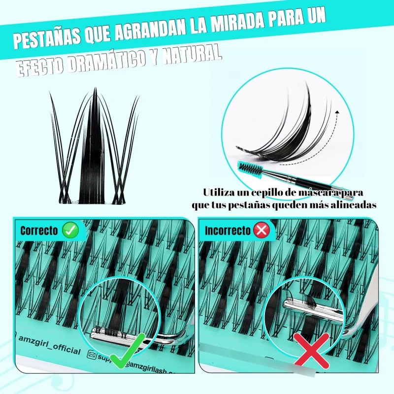 Kit De Extensiones De Pestañas Lujo Amzgirl Lash