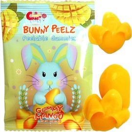 Sarah's Candy Factory Bunny Peelable Mango Gummy, Peeling Mango Candy, 1 Oz (8 Pack) Single Serve Snack Packs, Peelable Fun in Every 1 oz Bag