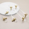 Evionlin 4 pcs 6-1/4 in Acrylic Cabinet Handle, Brass Base,
