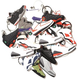 Random Assortment of 10 Rubber Sneaker Keychains - Fun Gift for Sneaker Lovers!