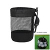 Yeanifeana 2-Pack Black Nylon Mesh Golf Ball Bags with Drawstring