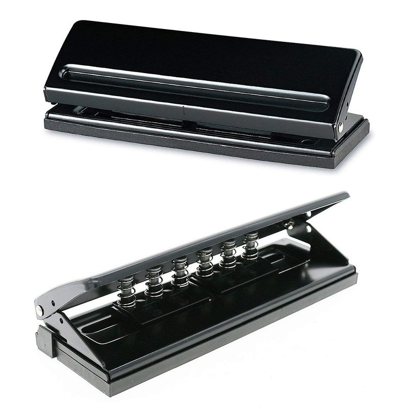 Mollytek 6 Hole Punch, Notebook, Movable, Hole Punch, 6 Holes,