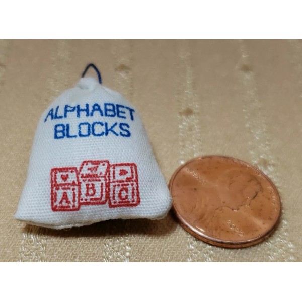 MINIATURE DOLLHOUSE OR ROOM BOX BAG OF ALPHABET BLOCKS