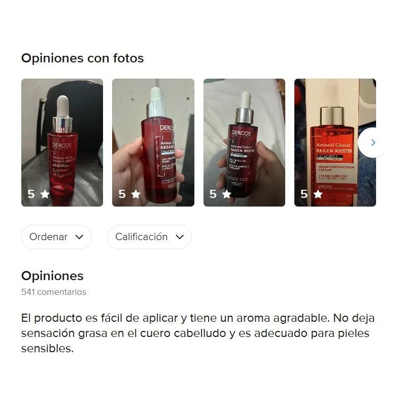 Vichy Dercos Regen Serum 90ml Para Cuidado Capilar