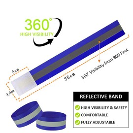 ENYACOS Set of 8 Reflective Bands, Reflective Bracelets, Reflector Bands, Reflectors, Children's Night Reflective Safety Wristband for Outdoor Joggers, Running, Riding, Biking, Hiking, Motorcycle
