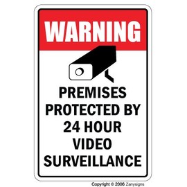 Video Surveillance Aluminum Sign Property Protected 24 Hour Security Protection Warning | Indoor/Outdoor | 14" Tall | Security Aluminum Sign Office Warning Aluminum Sign, Office, Business