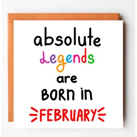 February birthday Card, card for boyfriend, for son, for him, for her, daughter, sister, Legends Card, Pisces card