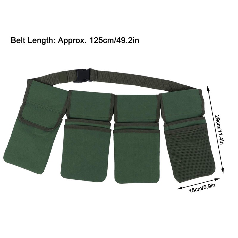 Garden Tool Storage Bag Waist Belt Hanging Bag 4 Pockets