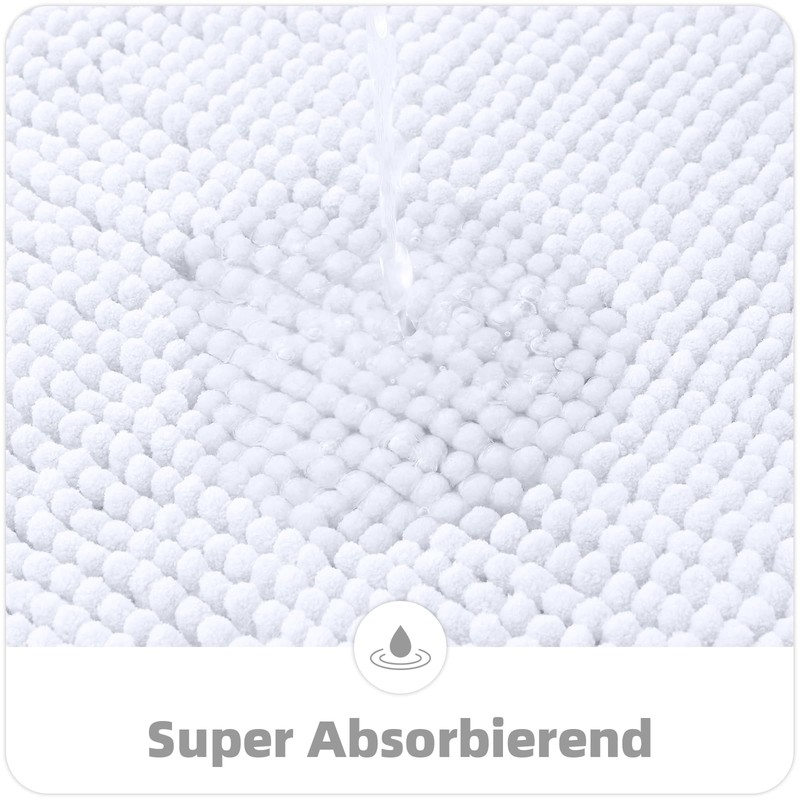 OLANLY Chenille Bath Mat, Non-Slip Bathroom Rug, Soft Bath Mat,