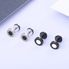 feilok 2 Pairsround Stud Earrings for Women Men Stainless Steel