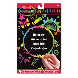 Melissa & Doug 15801 Scratch Art Activity Kit: Rainbow - 4 Boards, Stencil Sheet, Wooden Stylus