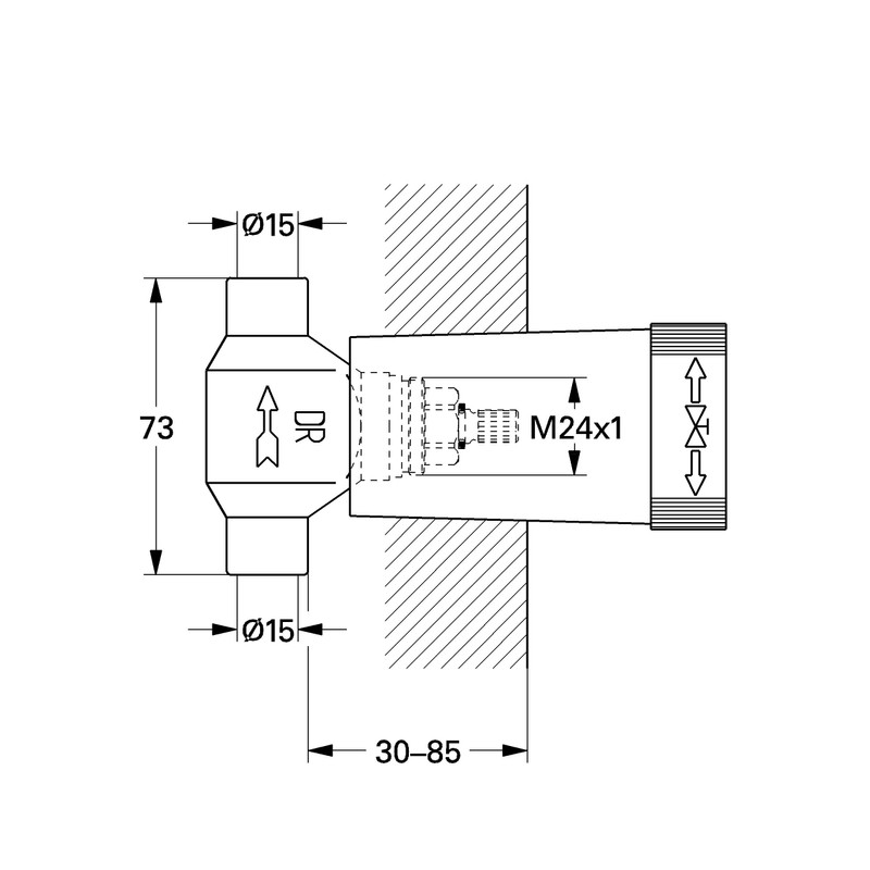 Grohe Wall-Mounted Module for Valves Wall Mounting, For Shut-Off Valves,