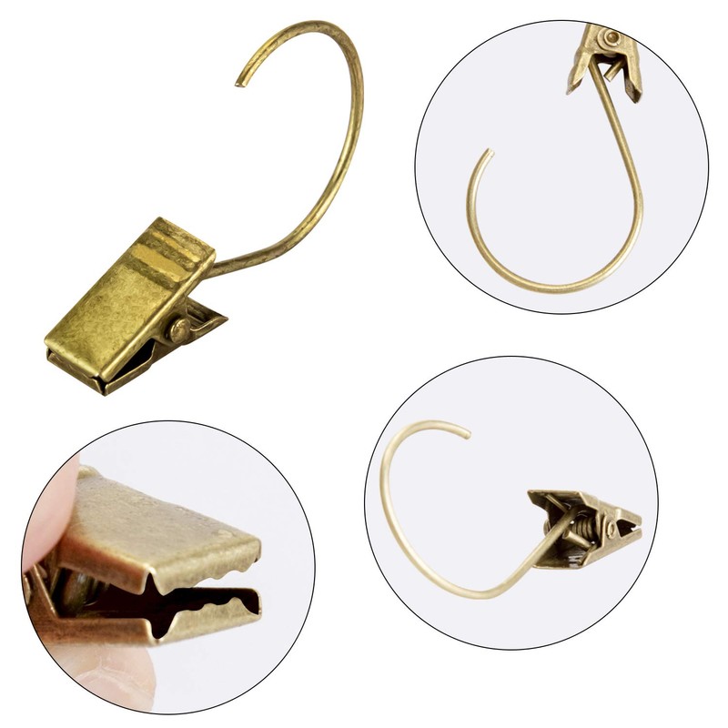 KaiYi Curtain Clips, Curtain Rod Clips, Set of 16, Clip