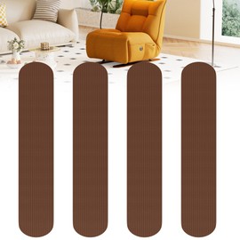 4 Pack Premium Non Slip Furniture Rail Pads for Hardwood Floors, 30in Rubber Recliner Chair Floor Protectors, Anti Slip Furniture Grippers Recliner Pads to Keep Furniture from Sliding on Floor Brown