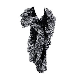 Charter Club Women's Chenille Ruffle Scarf Black