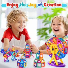 iKidiki Toys for 3 4 5 6 7 8 Year Old Boys Girls, Magnetic Building Blocks 3-8 Year Old Boys Gifts Magnetic Tiles for Kids Toys Age 3-8 Construction Toys for 3-8 Year Olds