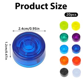 Yharnamite 20 Pcs Guitar Effects Pedal Footswitch Toppers, Guitar Effects Pedal Cap, Effect Pedal Buttons, Pedal Knob Caps Protection Cap for Guitar (Color)