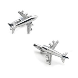 SHIPITNOW Silver Reaction Aviation Cufflinks - Aviation Theme Cufflinks for Pilot, Crew, Air Hostess or Steward - Accessory or Costume Shirt and Jacket