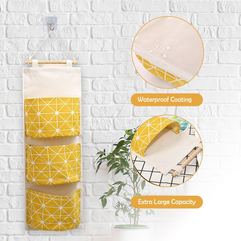 COVRA 3-Pack Wall Hanging Storage Bags – Over-the-Door Organizers with