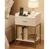 Apetaccat Nightstand with Charging Station, 3-Tier Bed Side Table, Small