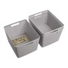BINO | Woven Plastic Basket | Large (Natural Grey), 3-Pack