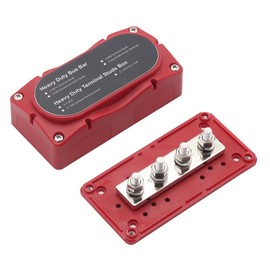 300A M8 Busbar Brass Mass Distributor for Off-Road Vehicles Boat Distributor Block Motorhome Camper Car Heavy Duty Bus Bar (Red)